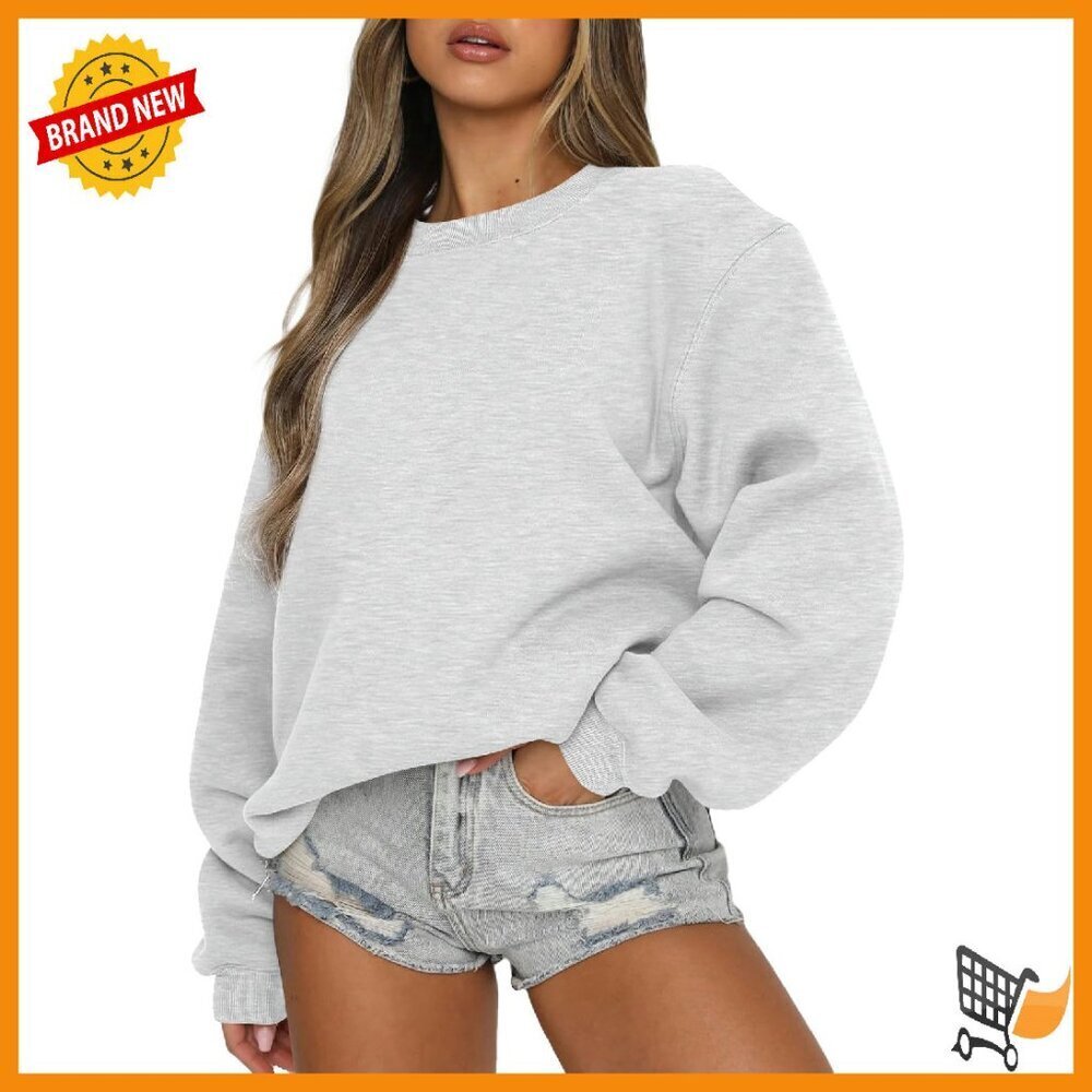 Oversized Fleece Crewneck Sweatshirt Women's Winter Warm Y2K Style